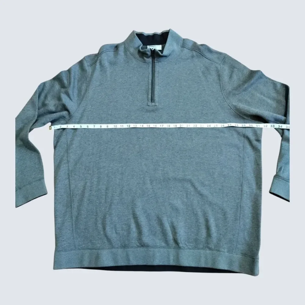 Tommy Bahama Reversible 1/4 Zip Pullover Gray Size 4XLT